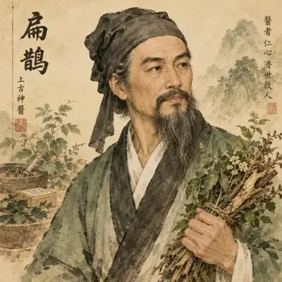医圣扁鹊的插画形象